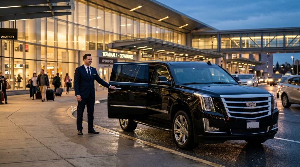 Cadillac Escalade ESV luxury airport car service from Stamford CT to JFK Airport